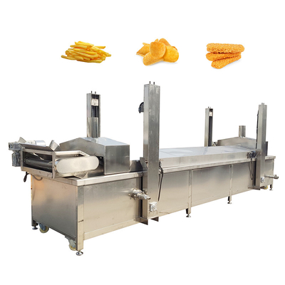 SUS304 machine à frire en continu chauffage au charbon collations friteuse
