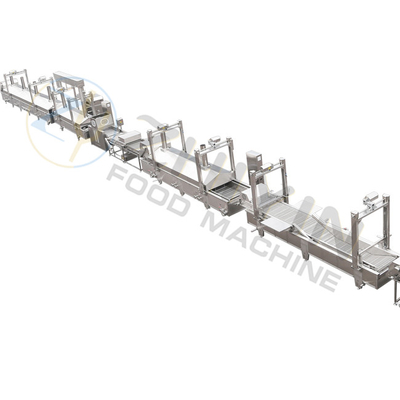 Ligne de production industrielle de frites surgelées avec fonctionnement tactile PLC